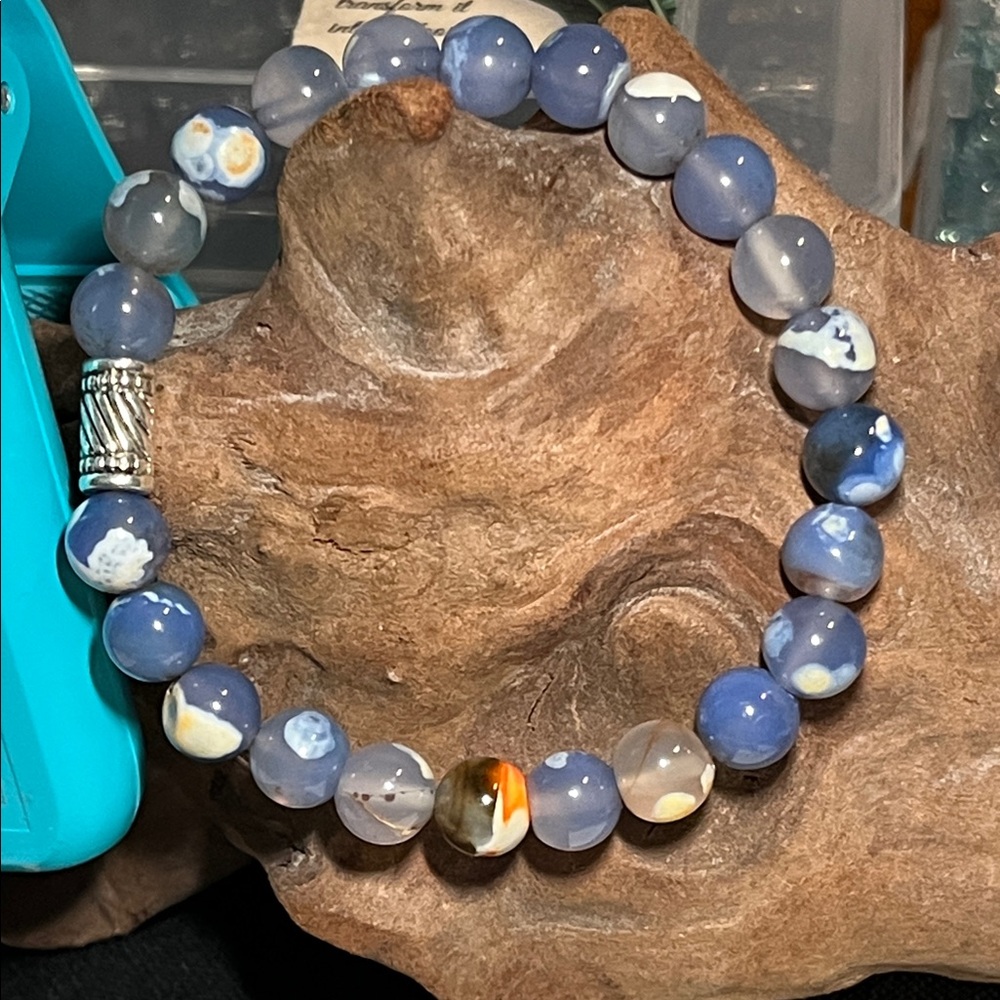 8mm baby blue fire agate